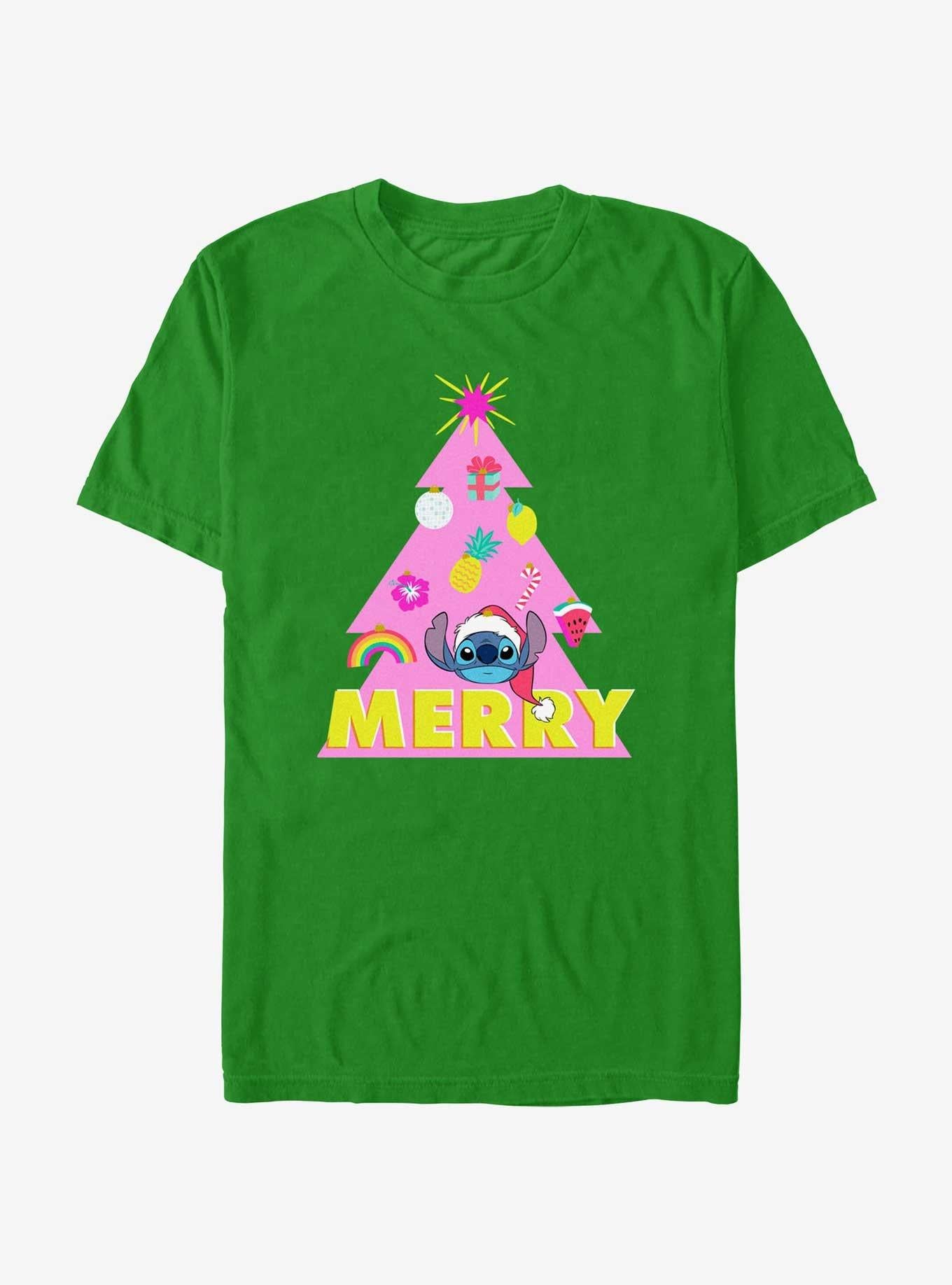 Disney Lilo Stitch Merry Christmas Tree T-Shirt | Premium Unisex T-Shirt, Trending Graphic Tee