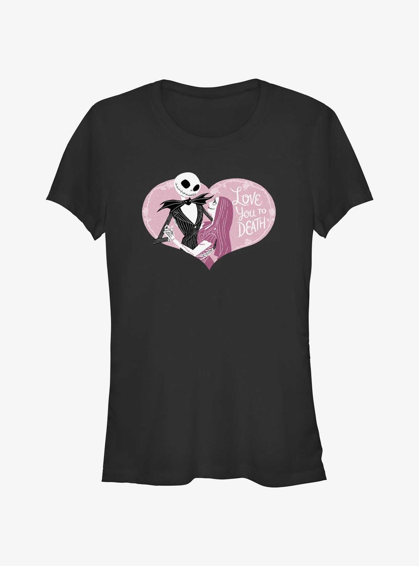 Cartoon The Nightmare Before Christmas Jack Sally Love You To Death Girls Shirt T Shirt Everyday Wear
