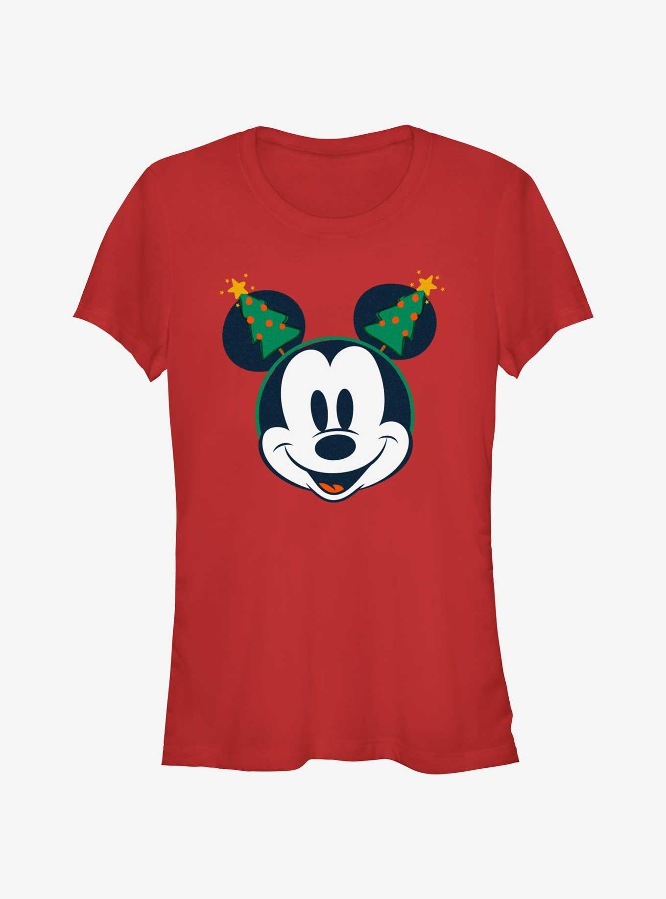 Disney Mickey Mouse Classic Christmas Tree Ears Girls T-Shirt | Premium Unisex T-Shirt, Trending Graphic Tee