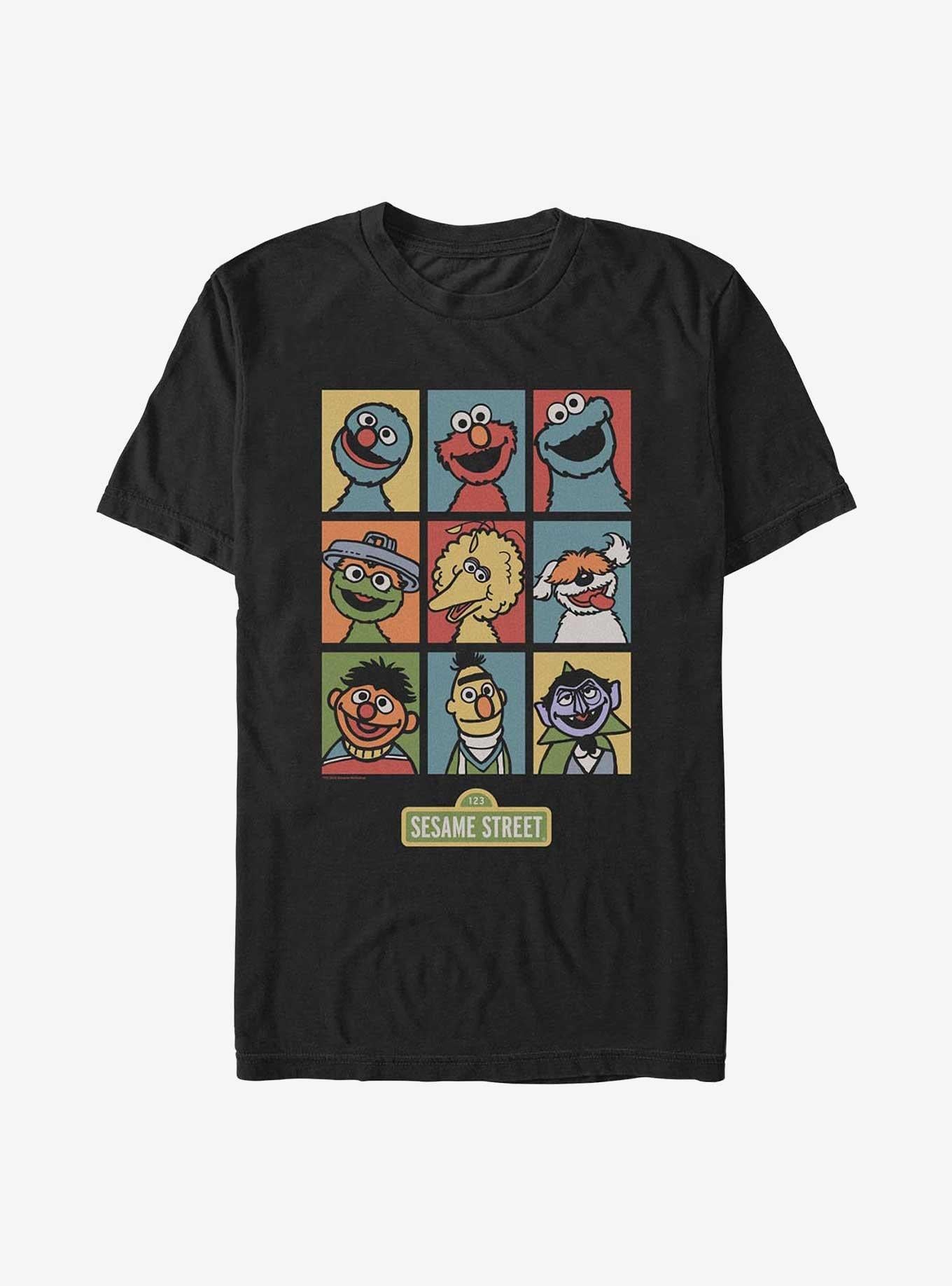 Sesame Street Puppets Grid Extra Soft T-Shirt | Premium Unisex T-Shirt, Trending Graphic Tee