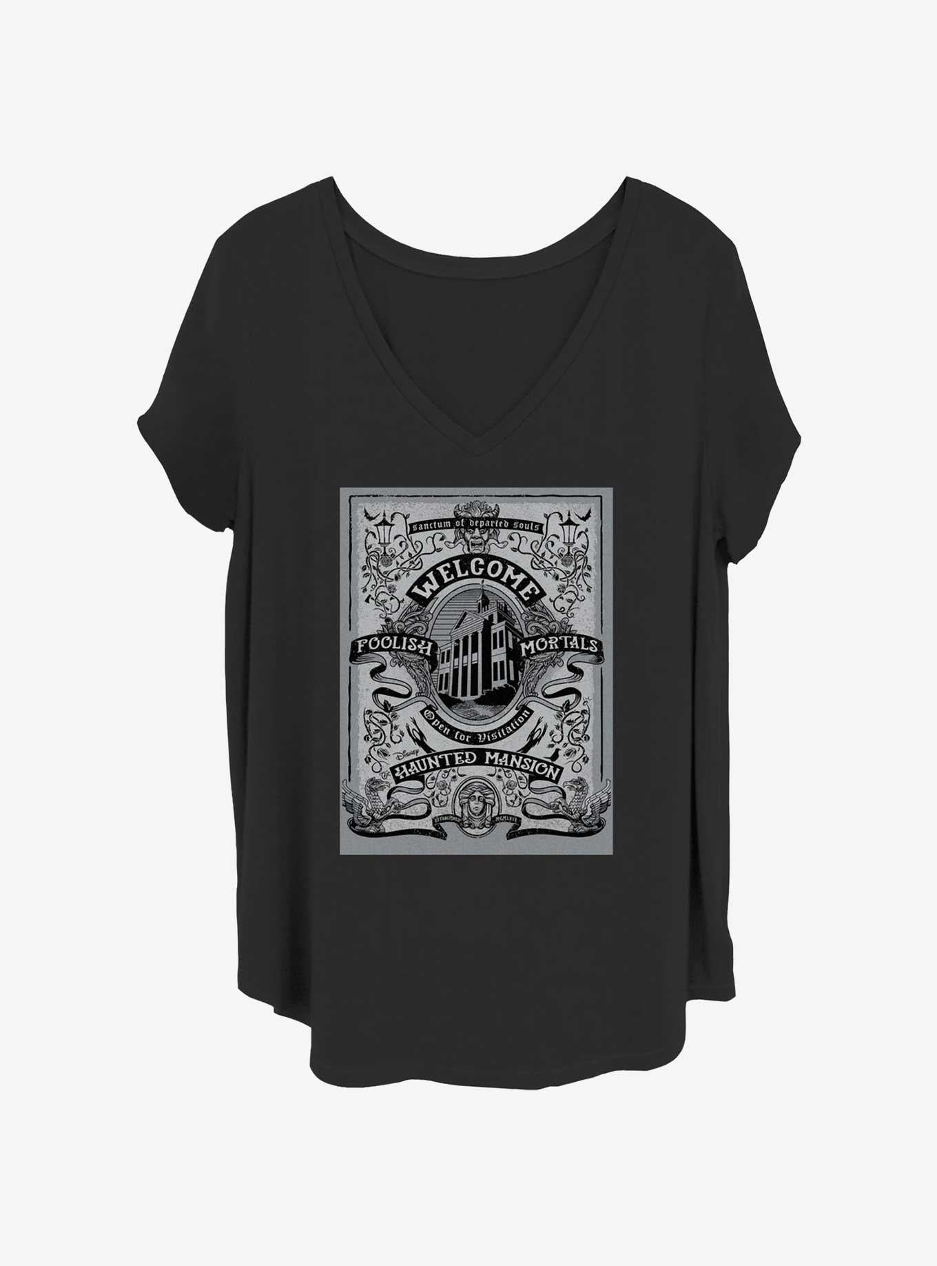Disney The Haunted Mansion Welcome Foolish Mortals Poster Girls T-Shirt Plus Size
