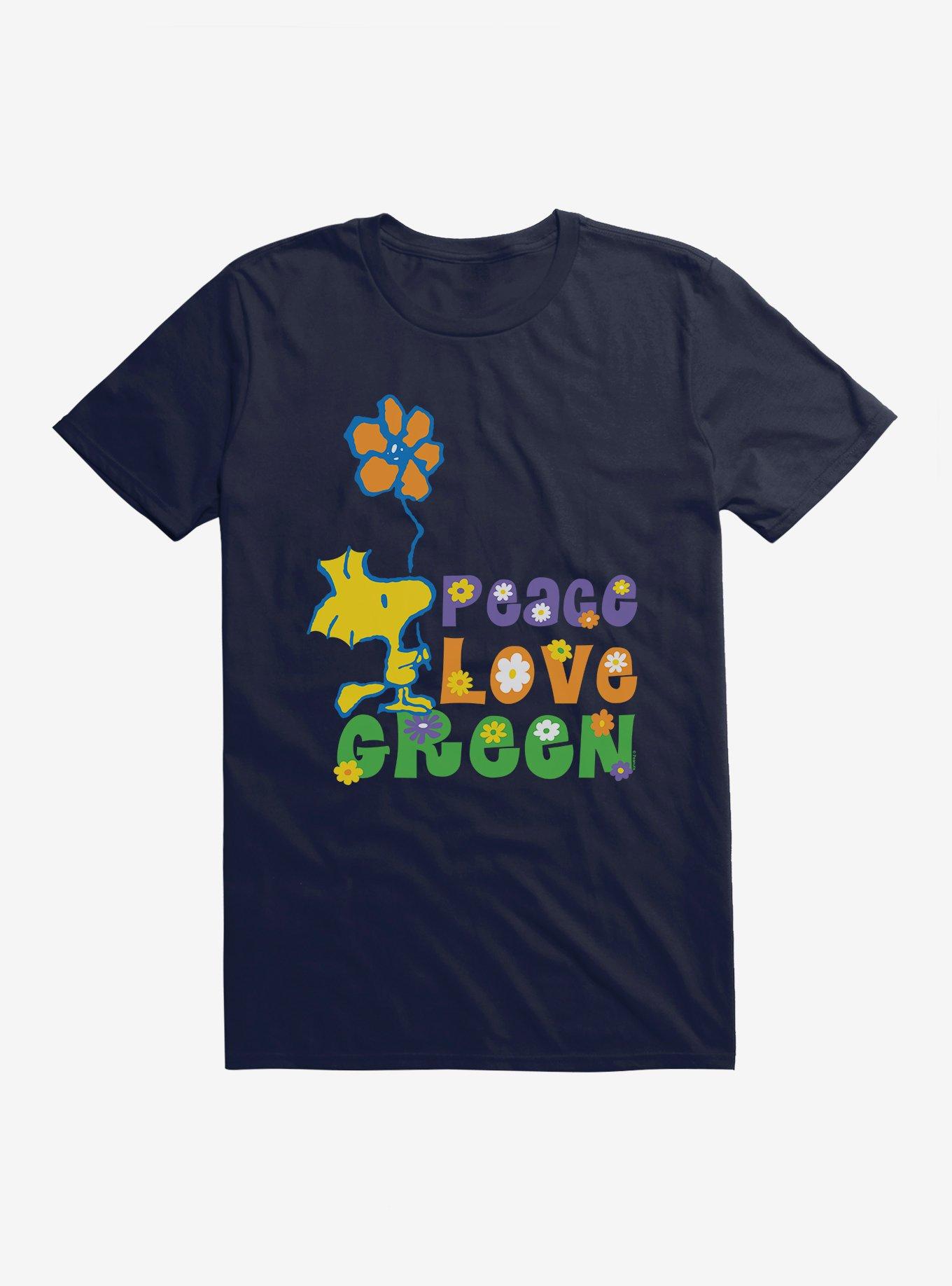 Peanuts Peace Love Green Shirt T Shirt Gift Ready