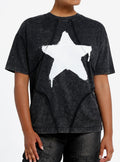 Social Collision Graffiti Star Stitch Dark Wash Girls Oversized T-Shirt | Premium Unisex T-Shirt, Trending Graphic Tee
