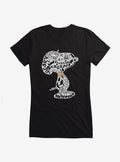 Peanuts Snoopy Halloween Word Cloud Girls T-Shirt