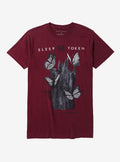 Sleep Token Butterflies Burgundy Boyfriend Fit Girls T-Shirt | Premium Unisex T-Shirt, Trending Graphic Tee