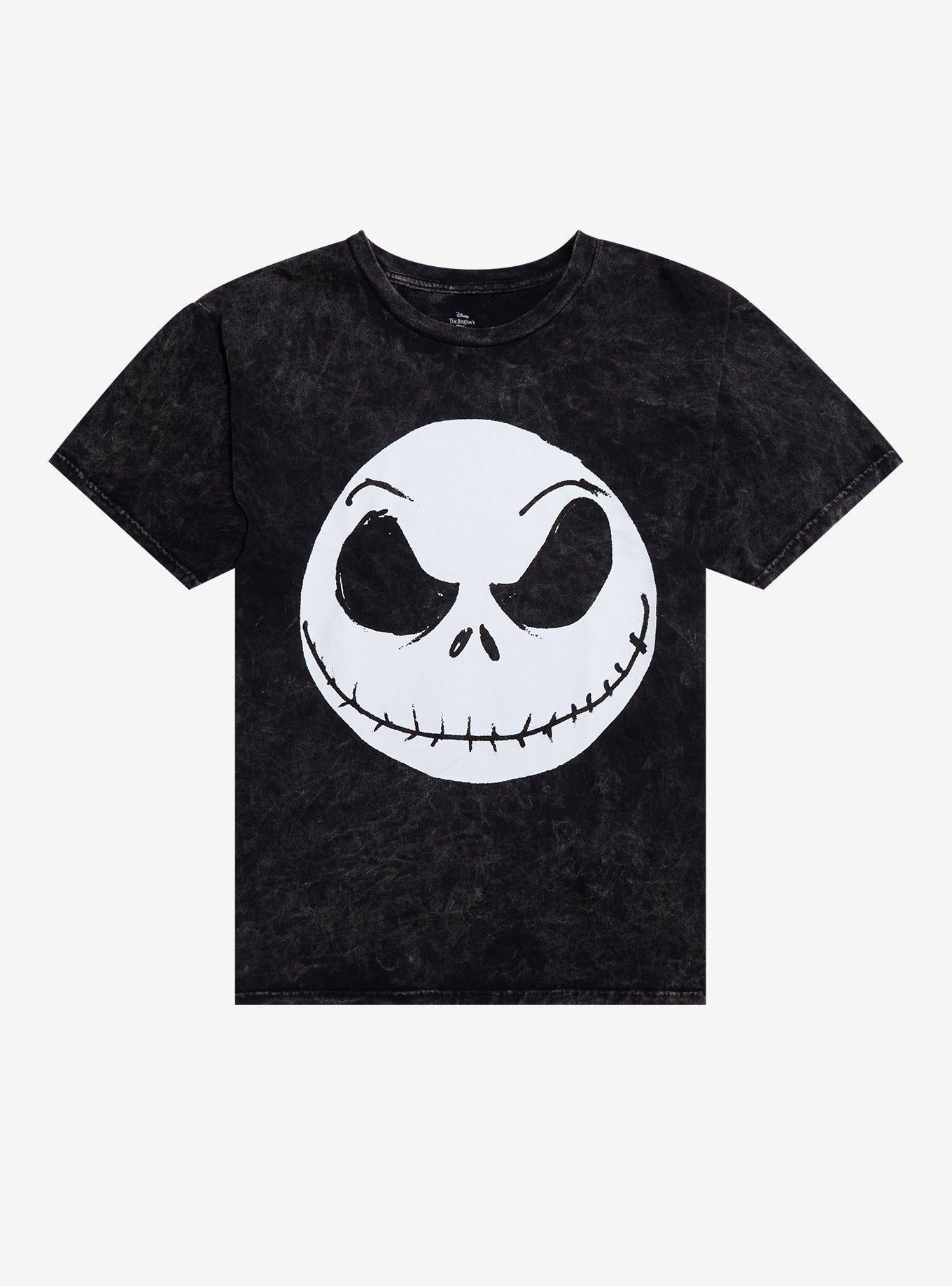 The Nightmare Before Christmas Jack Face Mineral Wash TShirt Graphic Tee | Graphic Tee | Unisex Shirt | High-Quality Print