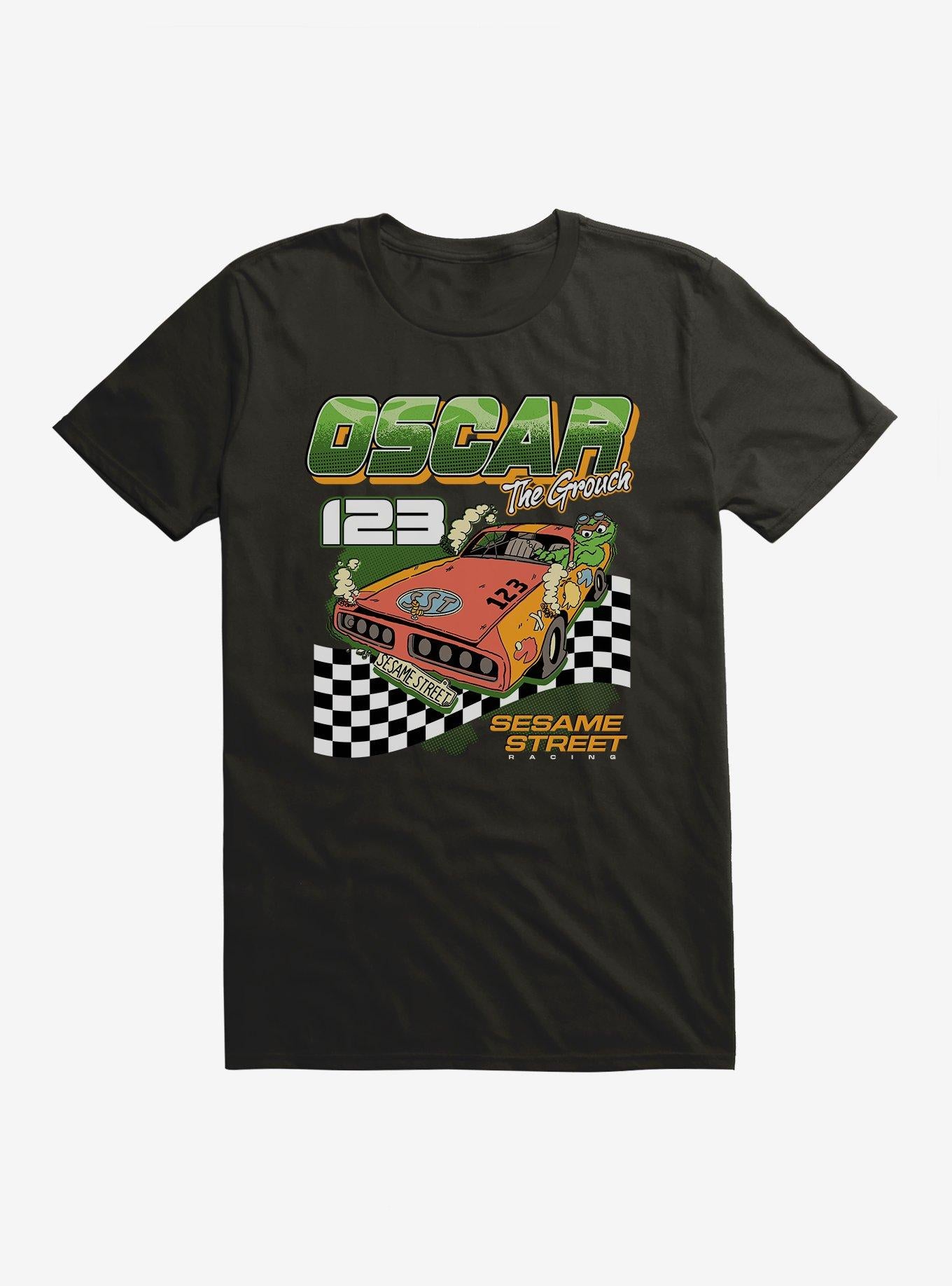 Sesame Street Oscar The Grouch Car Race T-Shirt | Premium Unisex T-Shirt, Trending Graphic Tee