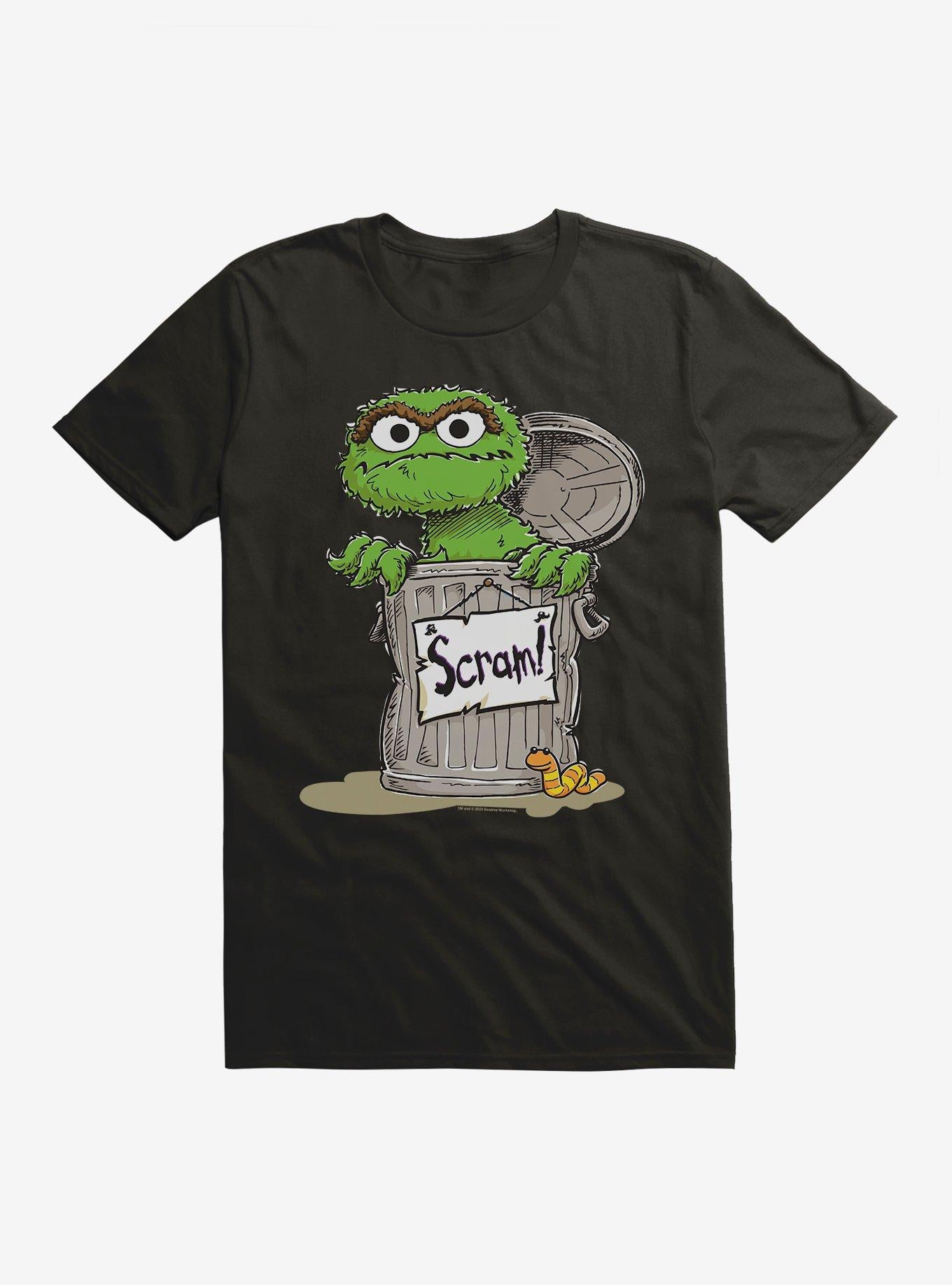 Sesame Street Oscar The Grouch Scram T-Shirt | Premium Unisex T-Shirt, Trending Graphic Tee