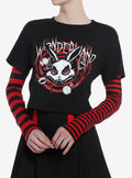 Social Collision Twisted Rabbit Stripe Girls Twofer Long-Sleeve T-Shirt
