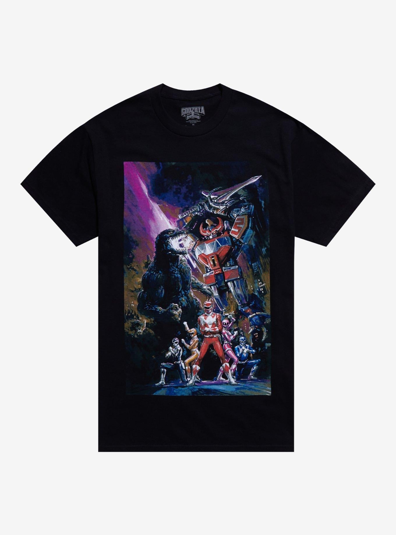 Godzilla Vs Mighty Morphin Power Rangers Poster T-Shirt | Premium Unisex T-Shirt, Trending Graphic Tee