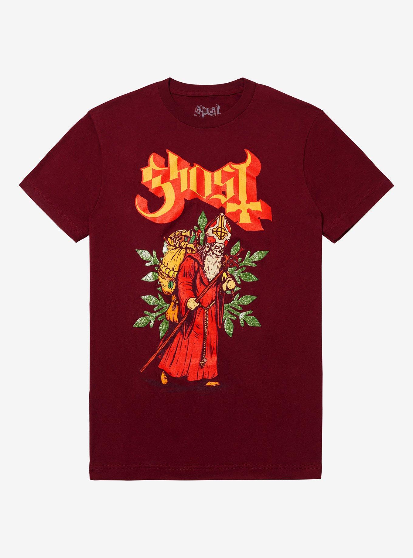 Ghost Papa Noel Glitter Relaxed Fit Girls T-Shirt | Premium Unisex T-Shirt, Trending Graphic Tee