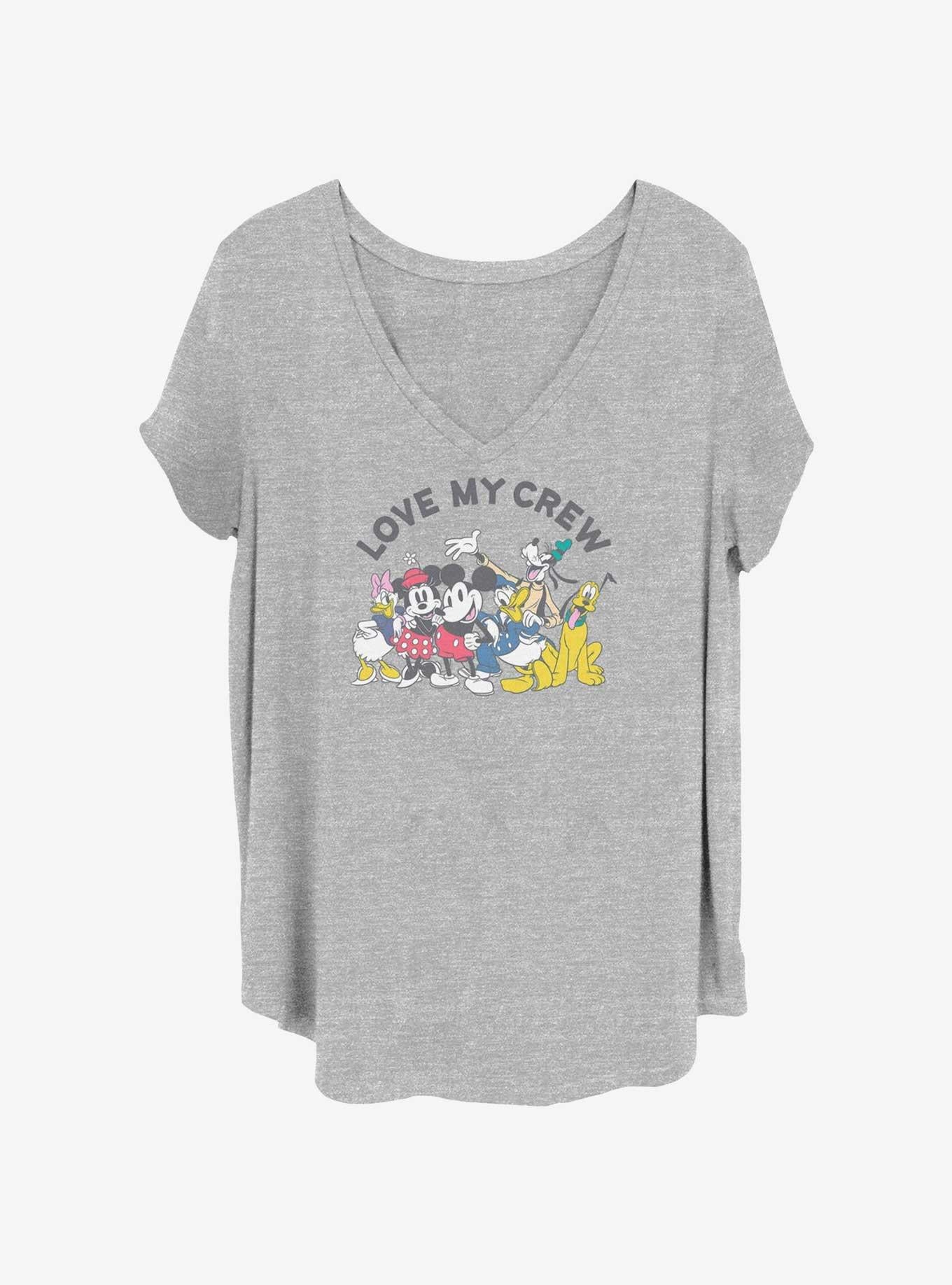 Cartoon Mickey Mouse Friends Love My Crew Girls Shirt Plus Size T Shirt Cozy Fit