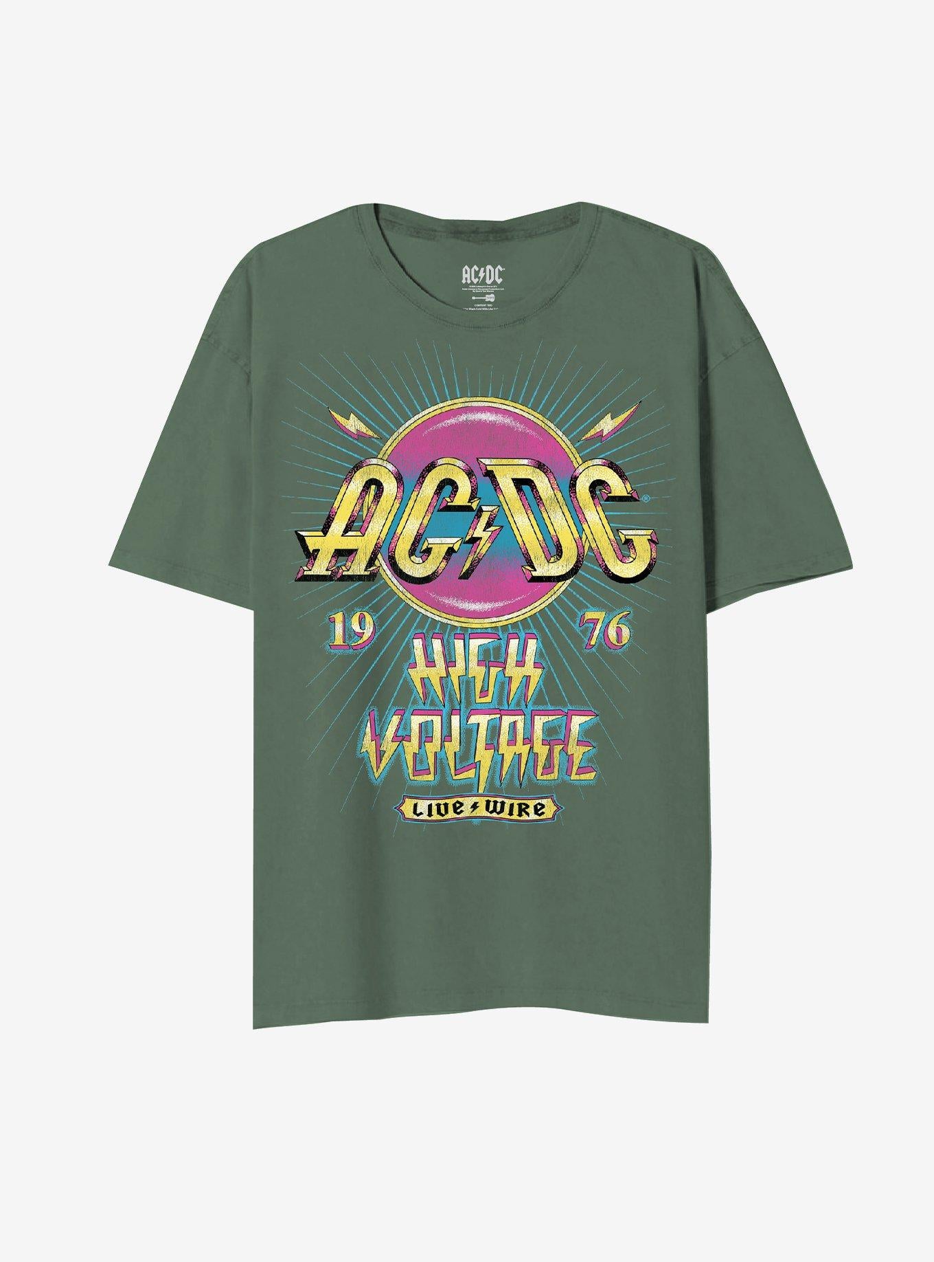 AC DC High Voltage Boyfriend Fit Girls T-Shirt | Premium Unisex T-Shirt, Trending Graphic Tee