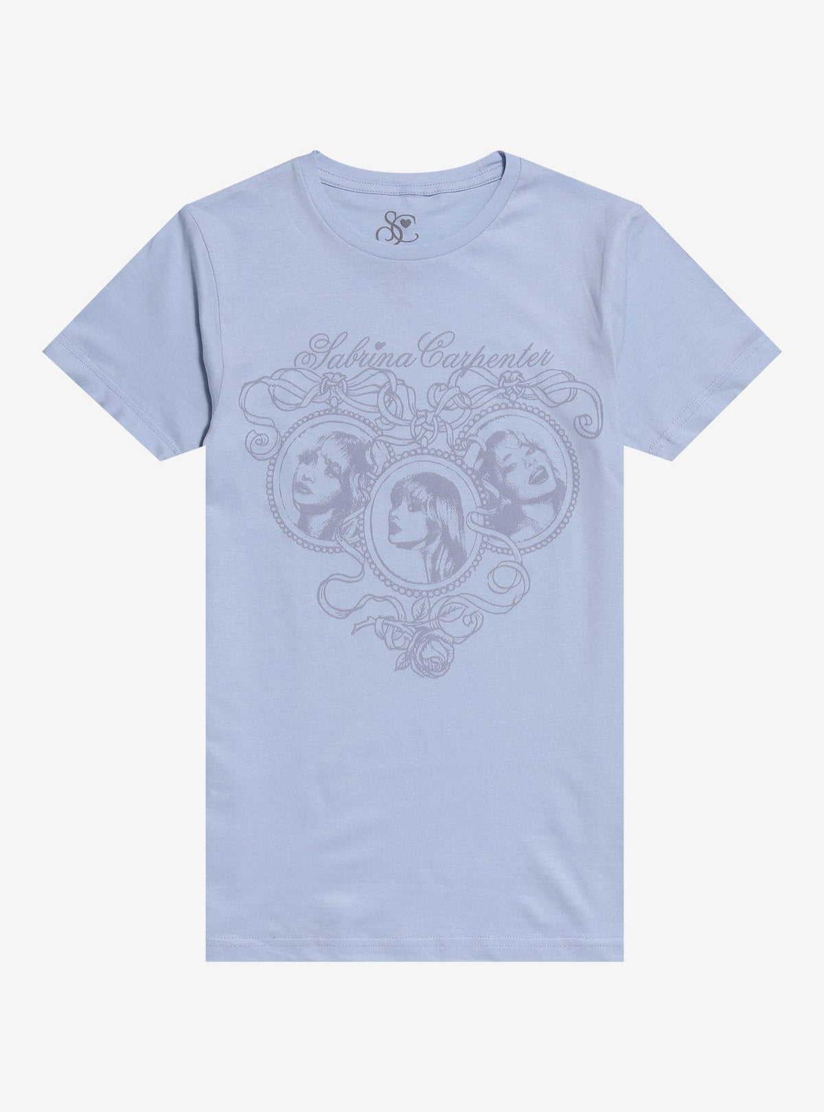 Sabrina Carpenter Ribbon Frame Boyfriend Fit Girls T-Shirt