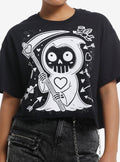 Chibi Grim Reaper & Hearts Girls Skimmer T-Shirt