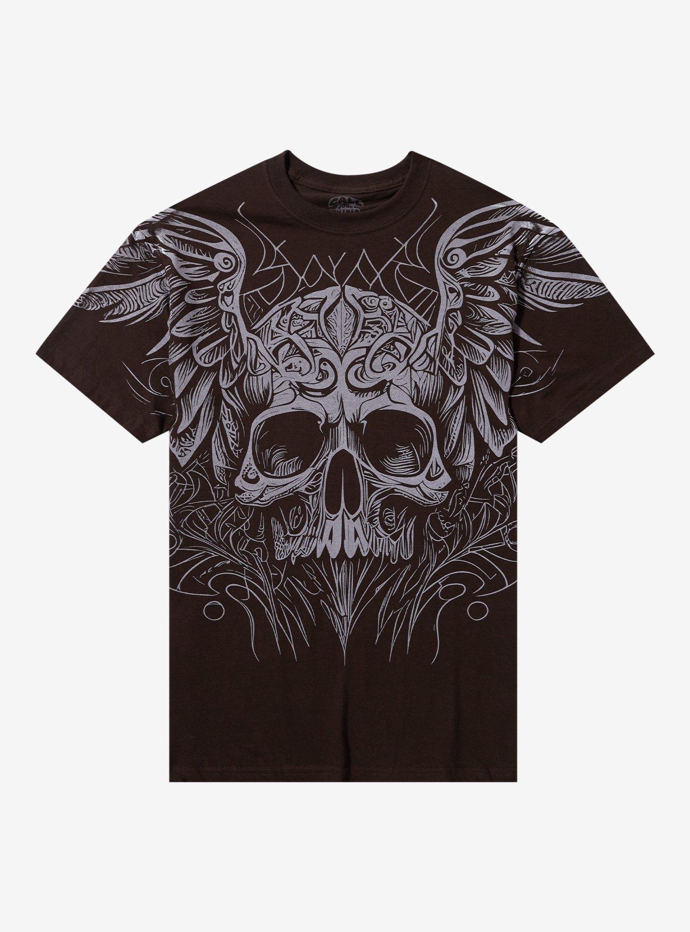 Winged Carved Skull T-Shirt By Call Your Mother