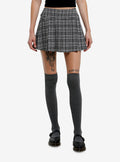 Social Collision Black White Plaid Pleated Mini Skirt Apparel Limited Drop