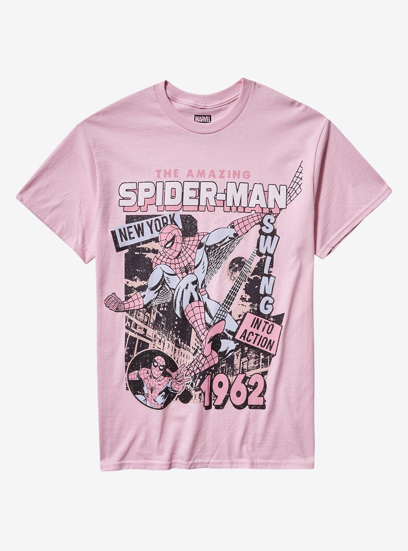 Marvel The Amazing Spider-Man Pink Comic T-Shirt | Premium Unisex T-Shirt, Trending Graphic Tee