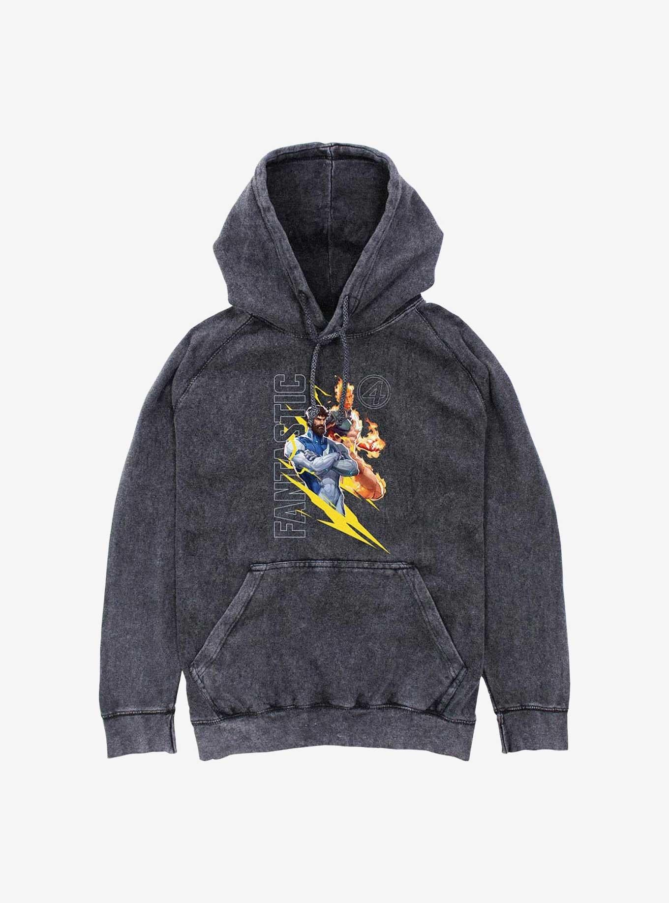 Marvel Rivals John Storm And Reed Mineral Wash Hoodie