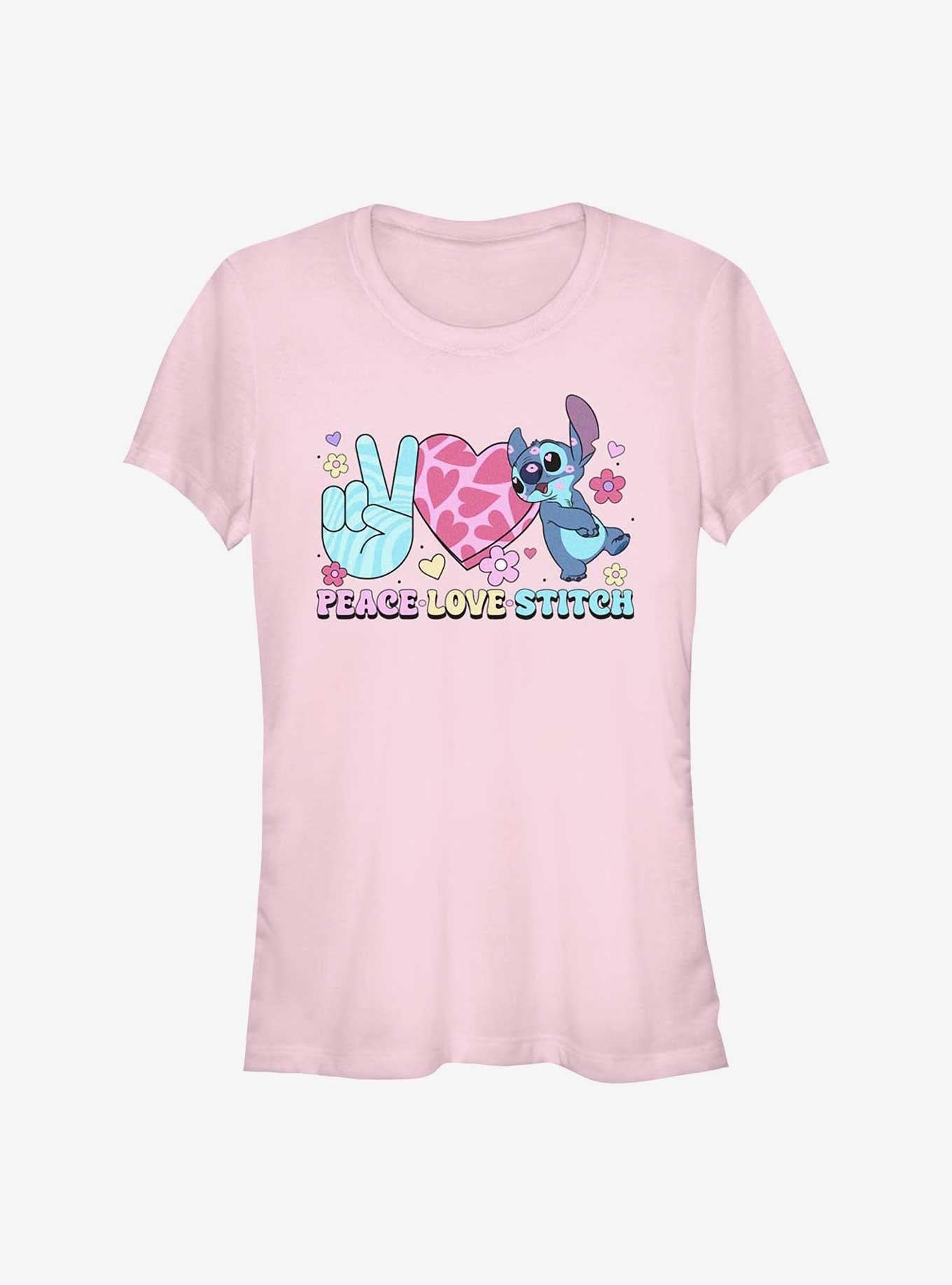 Cartoon Lilo Stitch Peace Love Stitch Girls Shirt T Shirt Gift Ready