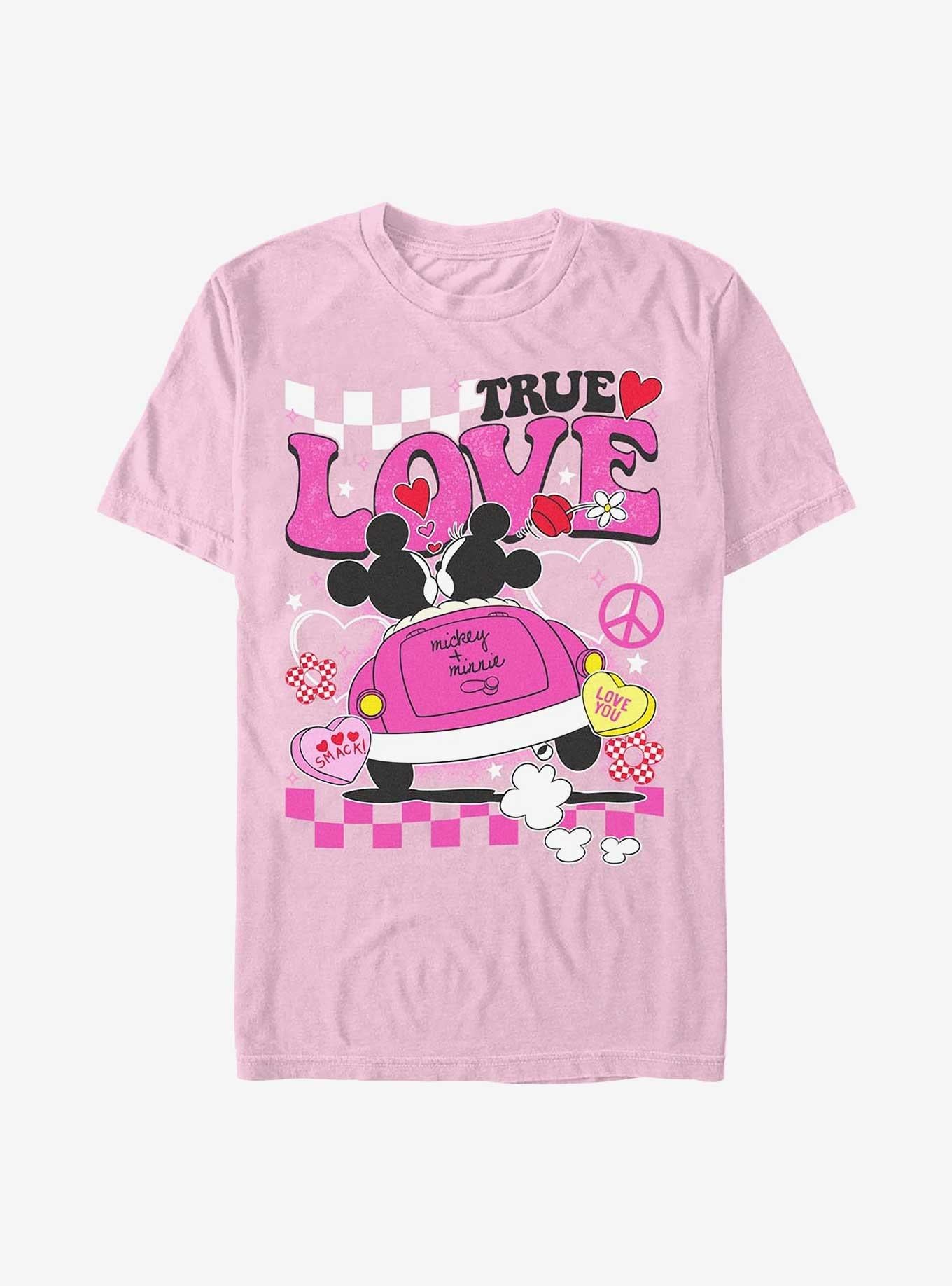 Cartoon Mickey Mouse Minnie Mouse Love Bug Garment Dye Shirt T Shirt Clean Design