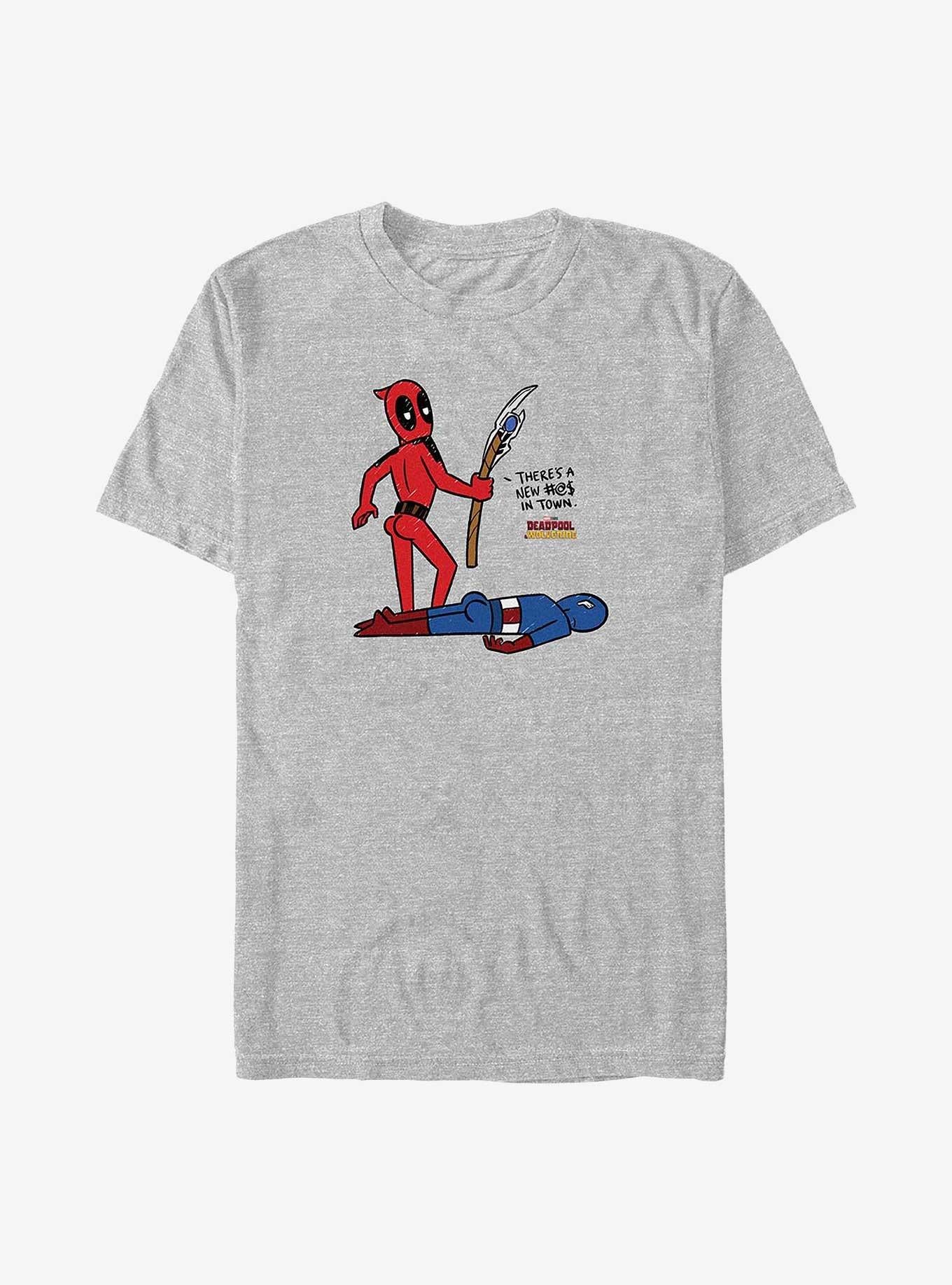 Marvel Deadpool Wolverine New In Town Big Tall T-Shirt | Premium Unisex T-Shirt, Trending Graphic Tee