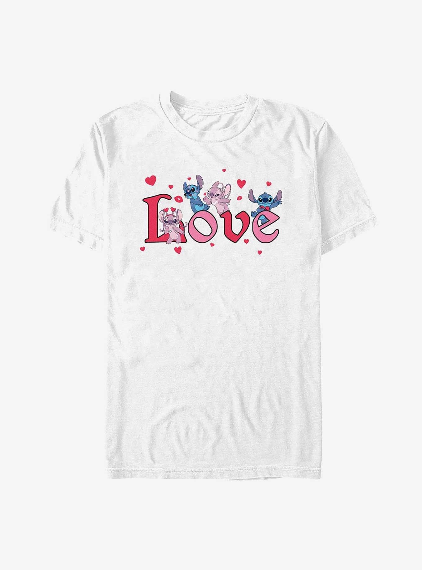 Cartoon Lilo Stitch Angel Stitch In Love Shirt T Shirt Cozy Fit