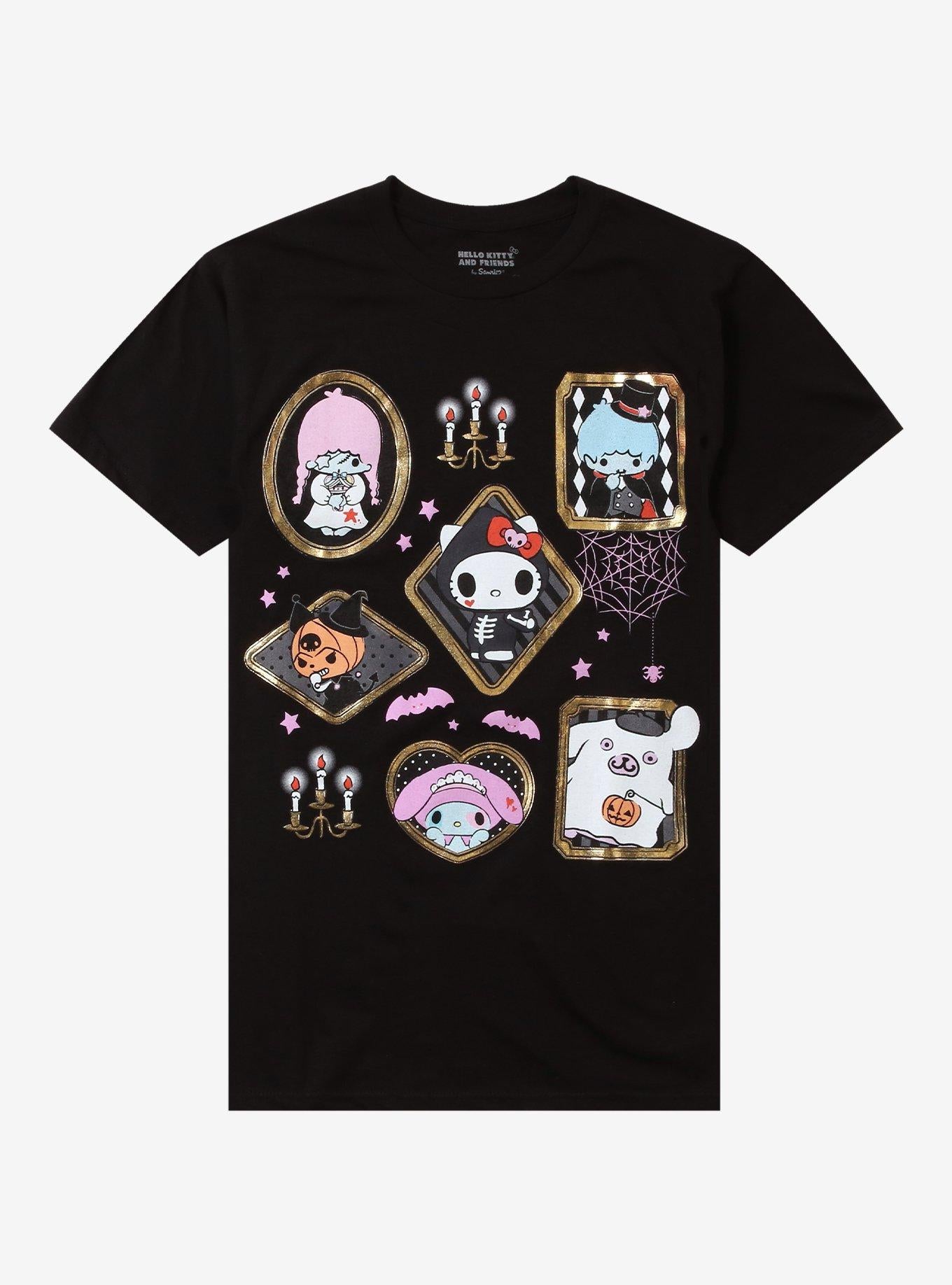 Hello Kitty And Friends Halloween Portraits Puff Print Girls T-Shirt