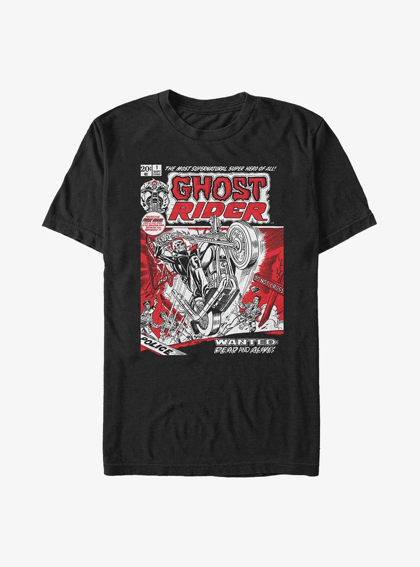 Marvel Ghost Rider Comic Book Cover Print Big Tall T-Shirt | Graphic T-Shirt for Unisex