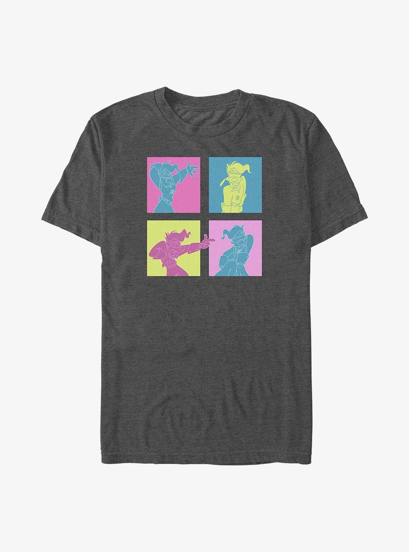 Disney Goofy Neon Grid Big Tall T-Shirt | Graphic T-Shirt for Unisex