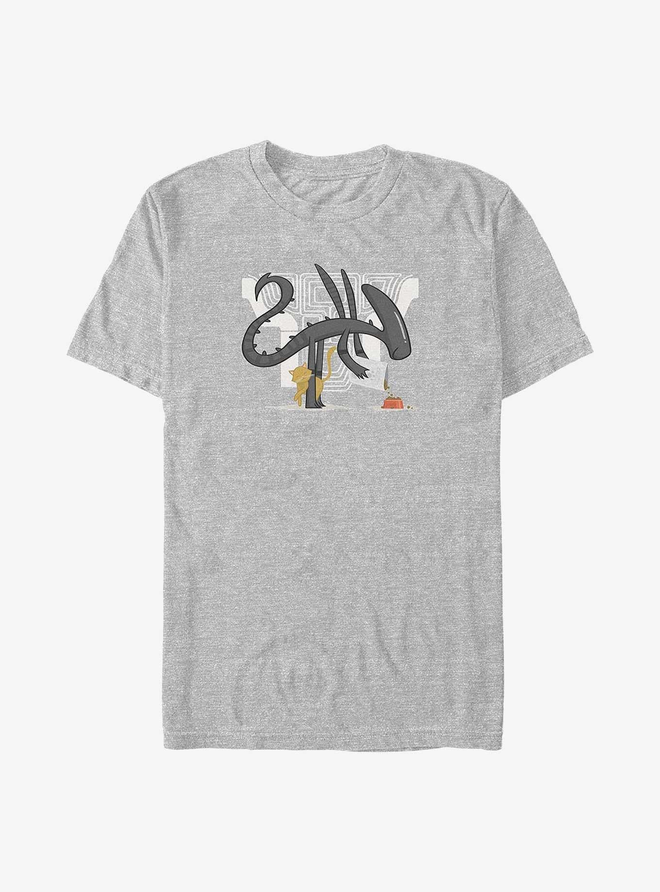 Alien Feeding Cat Big Tall T-Shirt | Graphic T-Shirt for Unisex