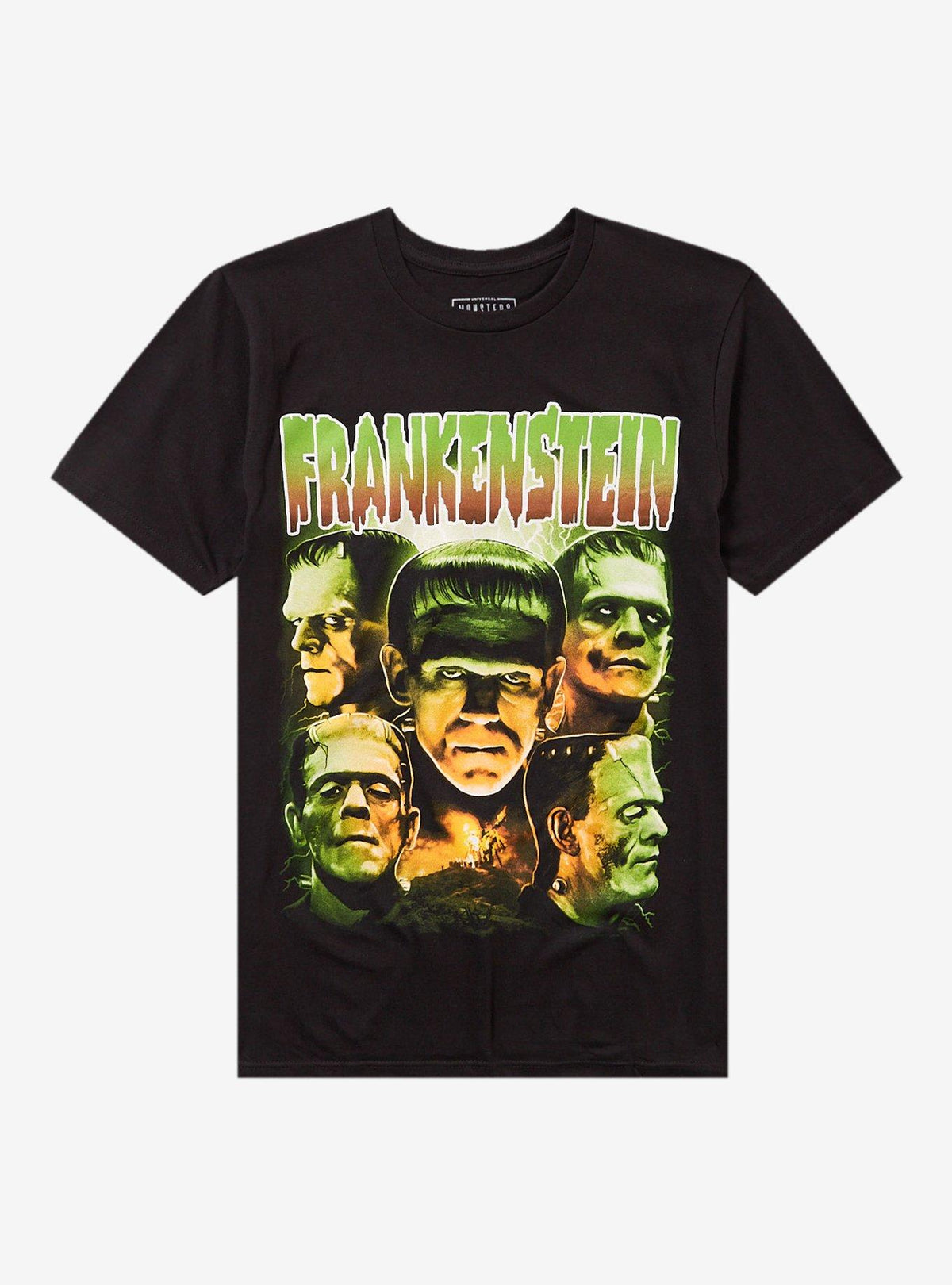 Rock Rebel Universal Monsters Frankenstein Collage T-Shirt