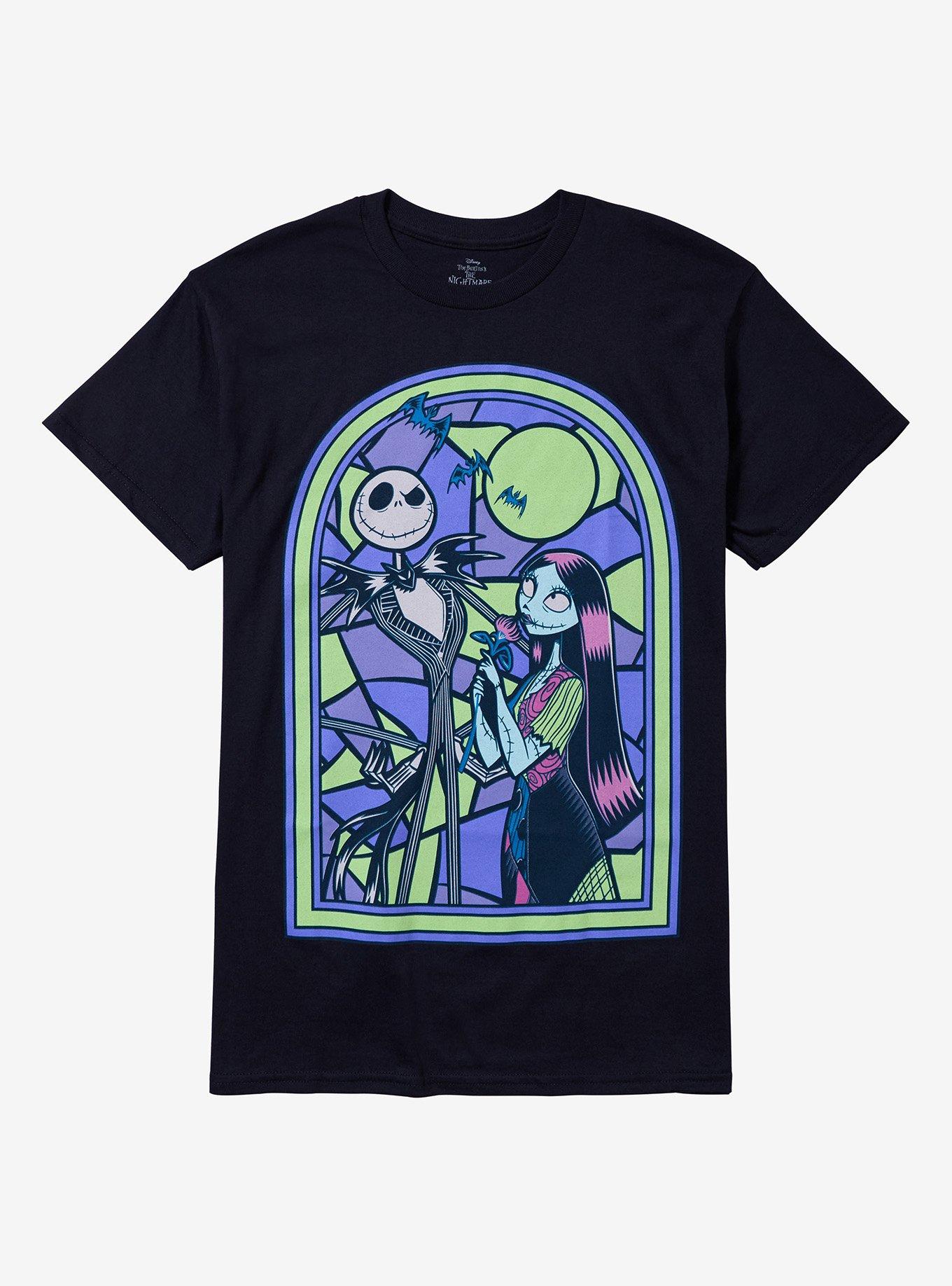 The Nightmare Before Christmas Jack Sally Stained Glass Shirt T Shirt Minimal Style