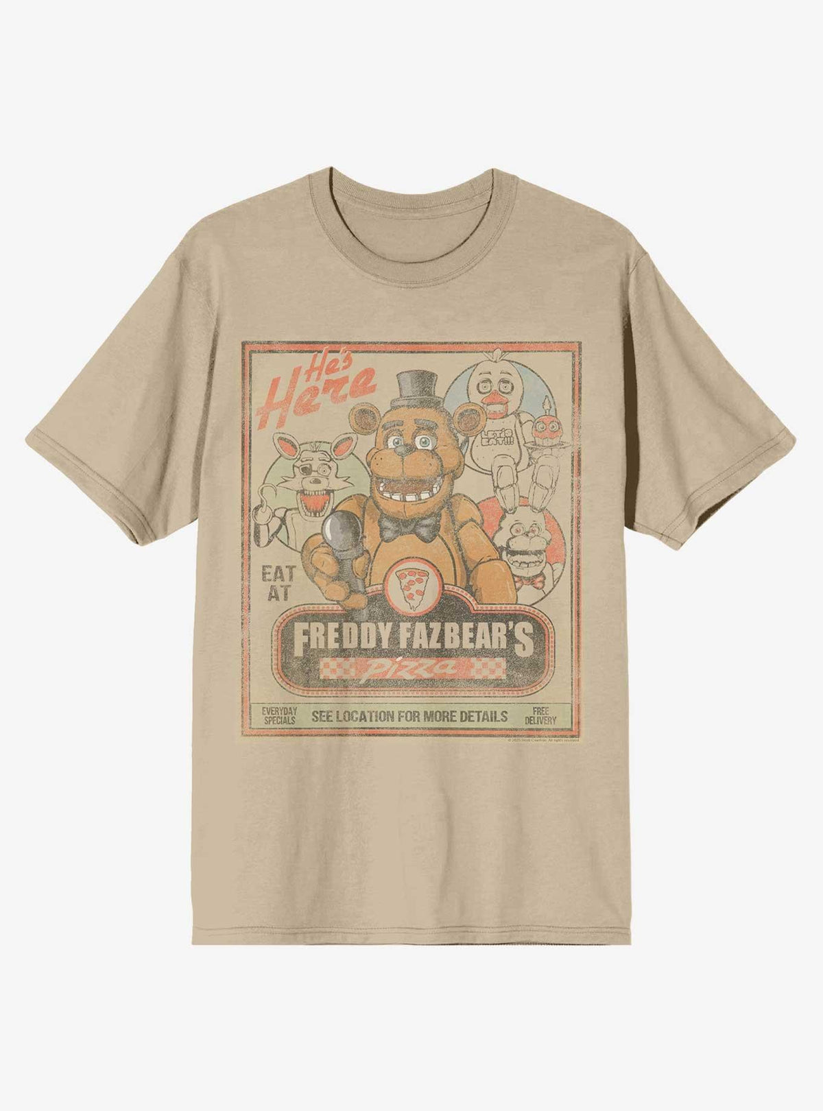 Five Nights At Freddy's Freddy Fazbear's Pizza T-Shirt