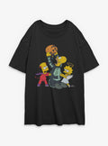 The Simpsons Halloween Candy Fight Girls Oversized T-Shirt
