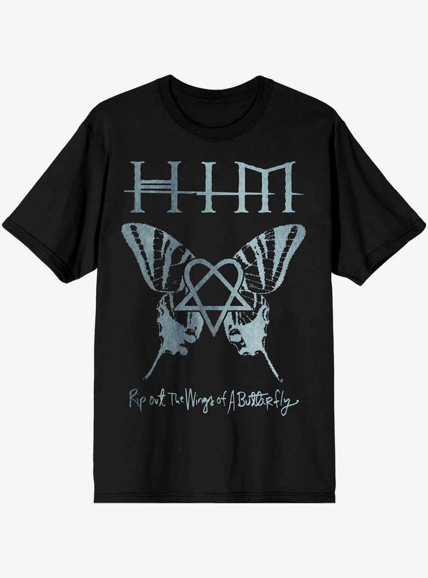 HIM Butterfly Shirt T Shirt Everyday Wear