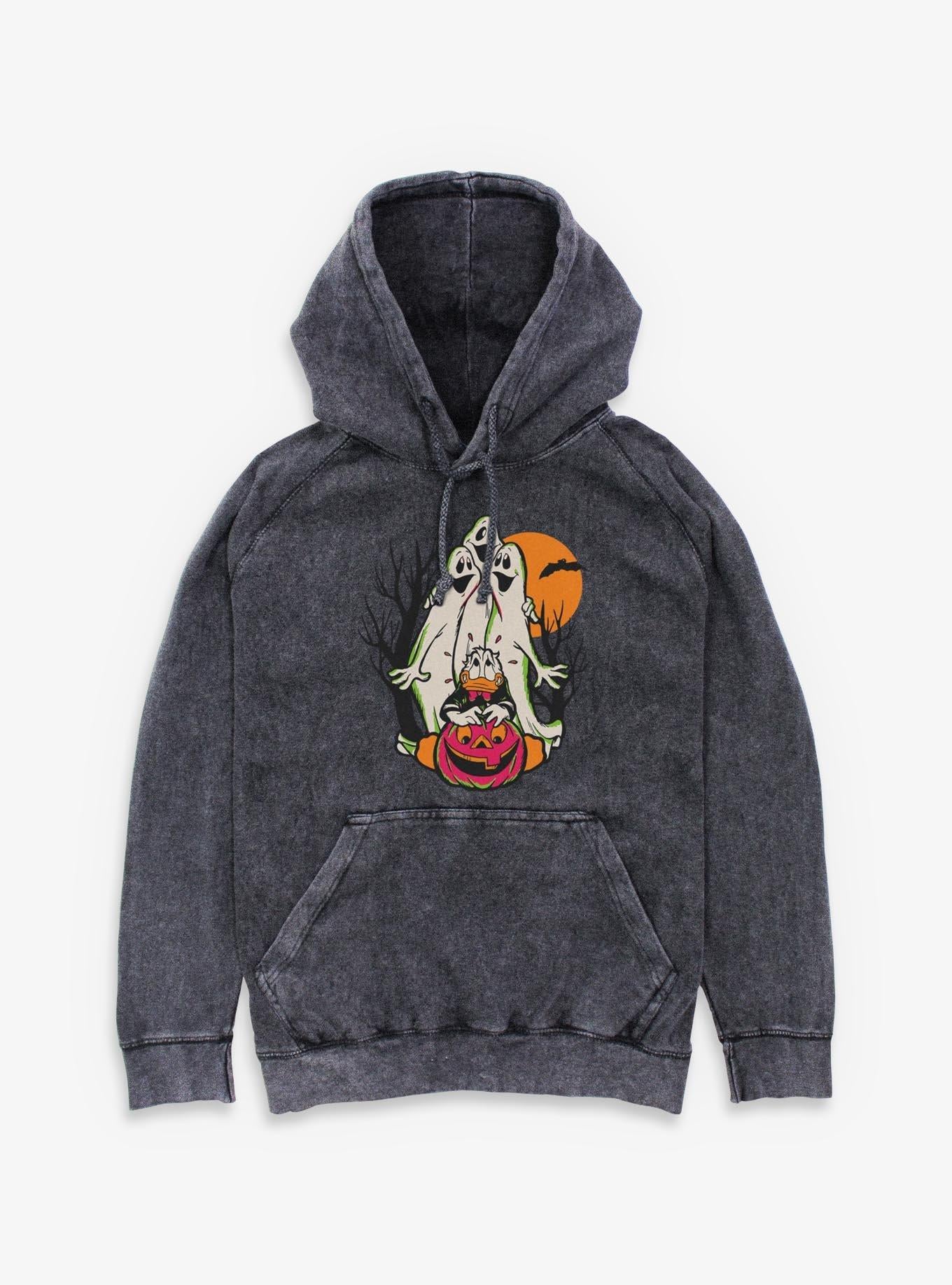 Disney Donald Duck Halloween Spooky Ghosts Mineral Wash Hoodie