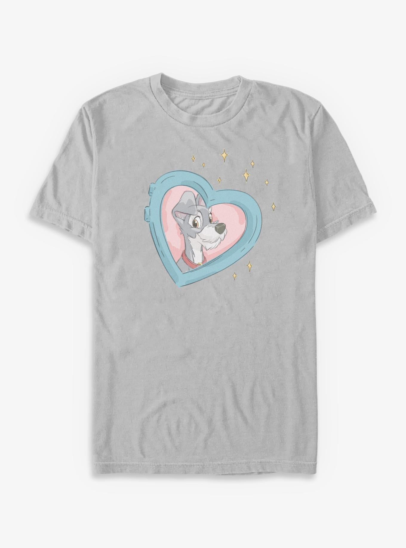 Cartoon Lady And The Tramp Tramp Heart Shirt T Shirt Everyday Wear