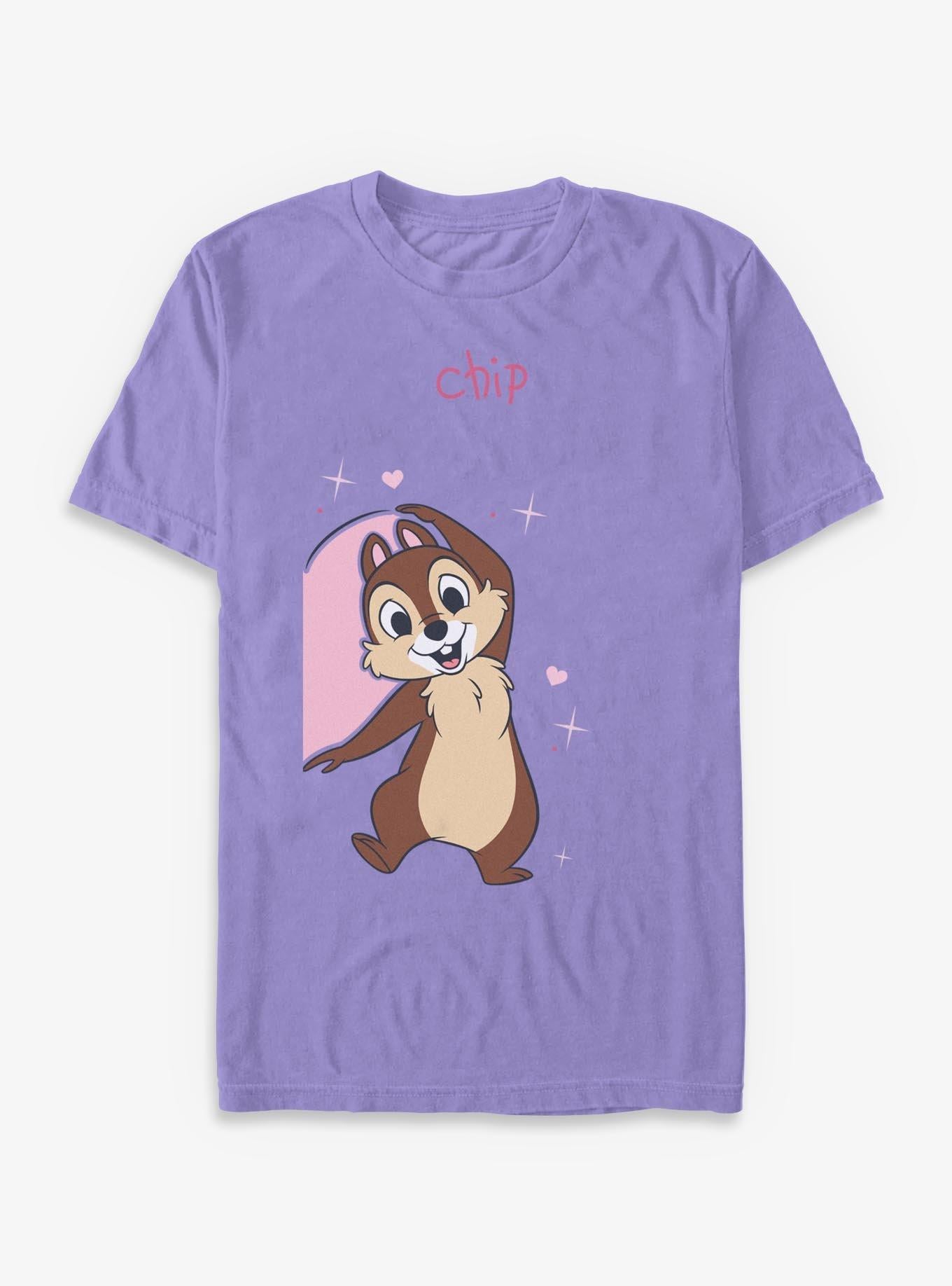 Cartoon Chip Dale Chip Heart Garment Dye Shirt T Shirt Clean Design