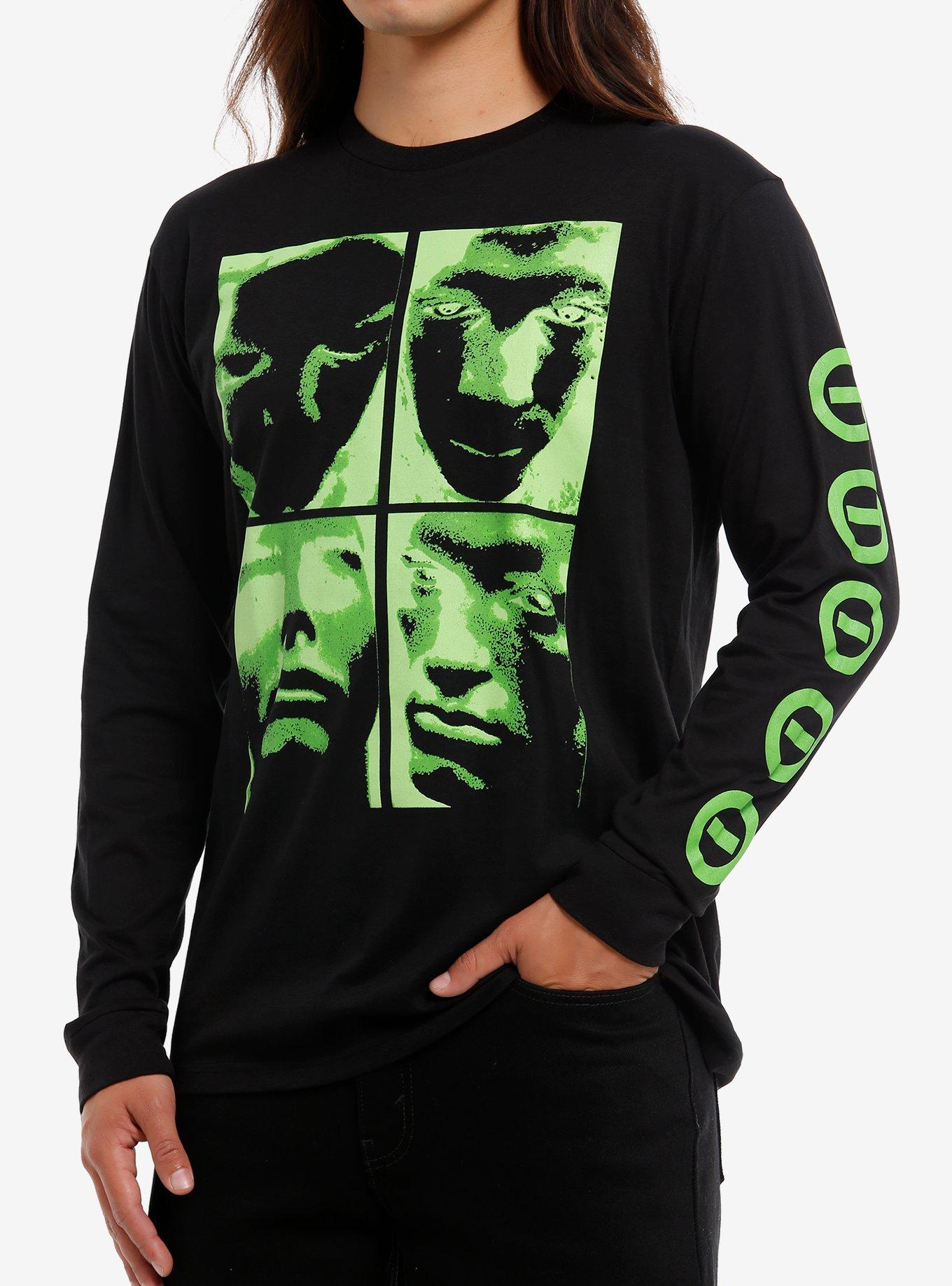 Type Negative Face Grid Long Sleeve Shirt Long Sleeve Tee Hot Pick