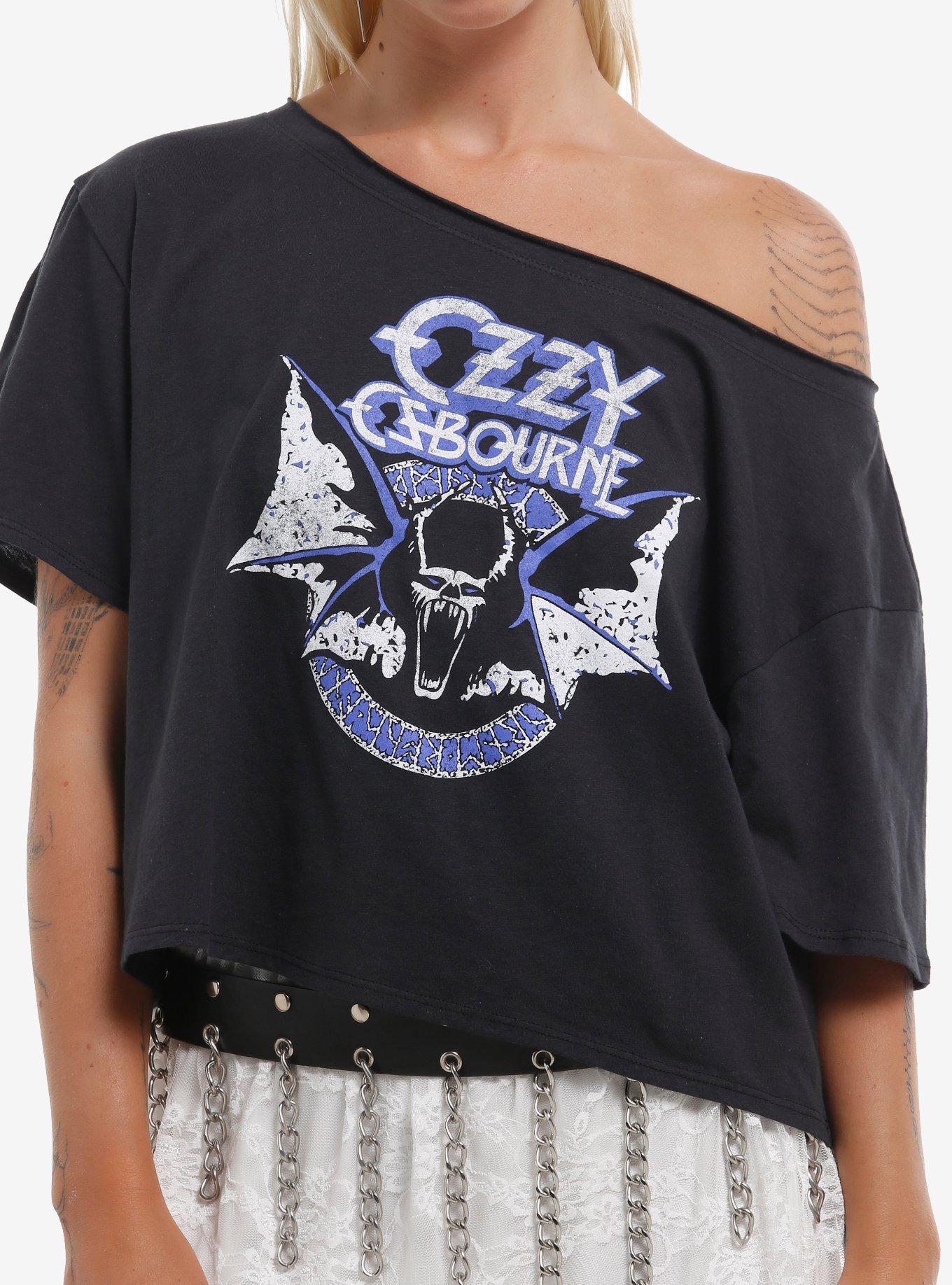 Ozzy Osbourne Screaming Bat Girls Off Shoulder Shirt T Shirt Limited Drop