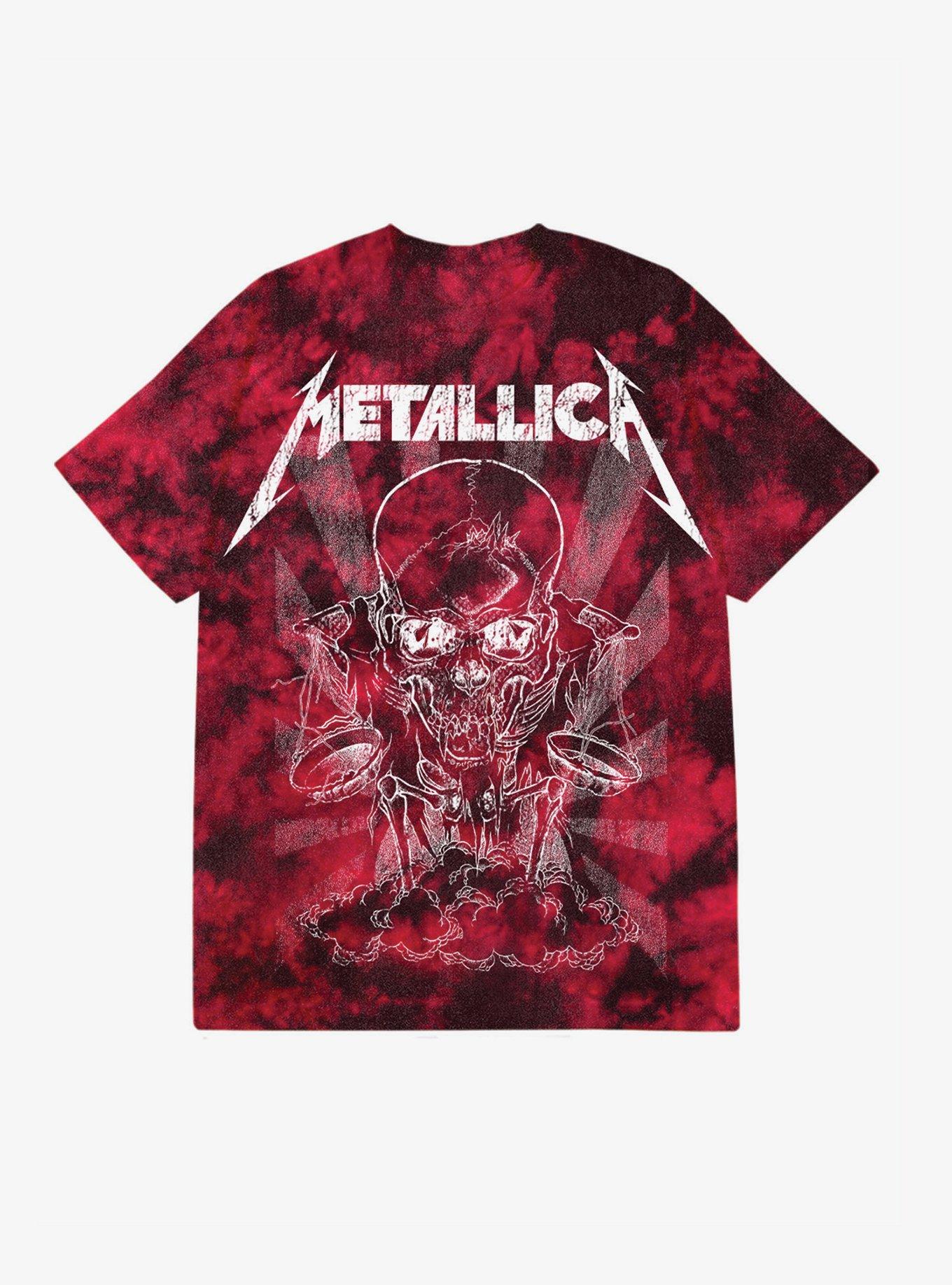 Metallica Skull Red Wash Shirt T Shirt Everyday Wear