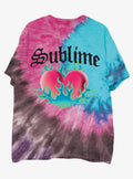 Sublime Fire Heart Tie Dye Shirt T Shirt Everyday Wear