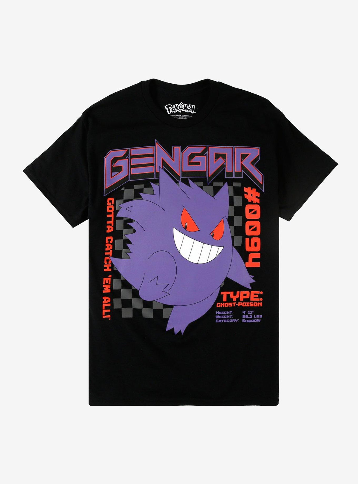 Pokémon Gengar Checkered T-Shirt