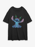 Disney Lilo Stitch Stitch Christmas Tree Headband Girls Oversized T-Shirt | Premium Unisex T-Shirt, Trending Graphic Tee