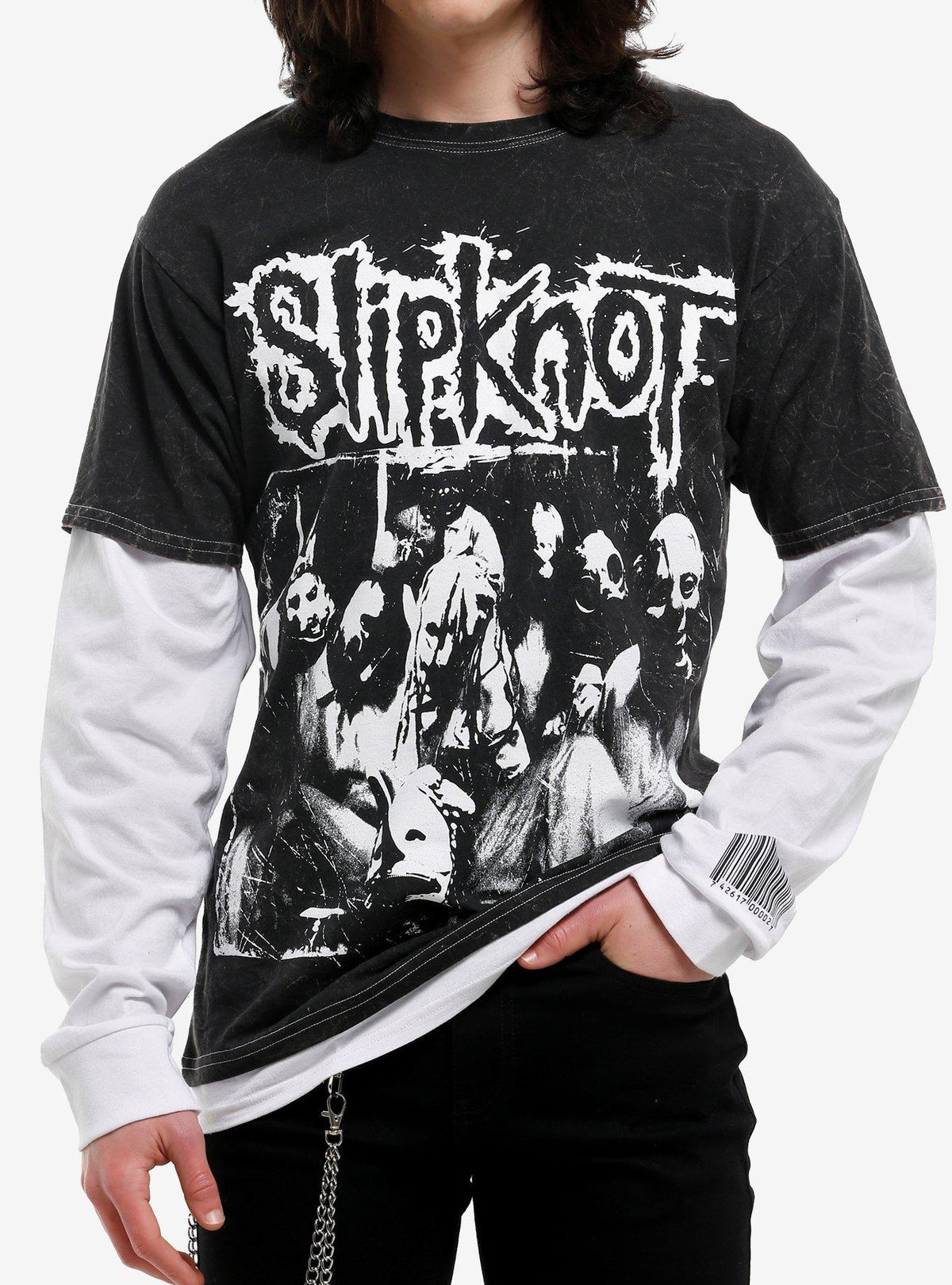 Slipknot Black & White Twofer Long-Sleeve T-Shirt