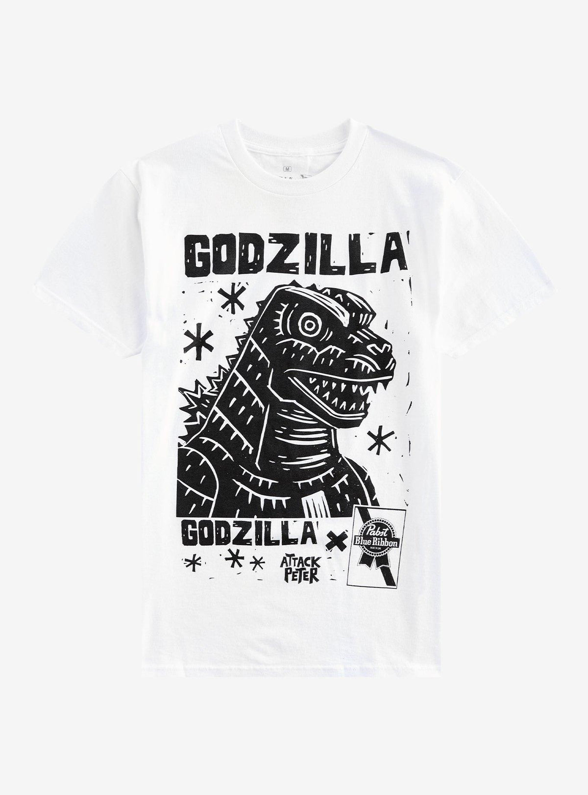 Godzilla X Pabst Blue Ribbon Godzilla T-Shirt By Attack Peter