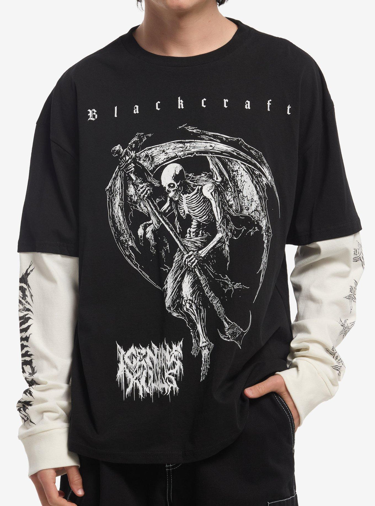 Blackcraft X Ice Nine Kills Skeleton Reaper Twofer Long-Sleeve T-Shirt