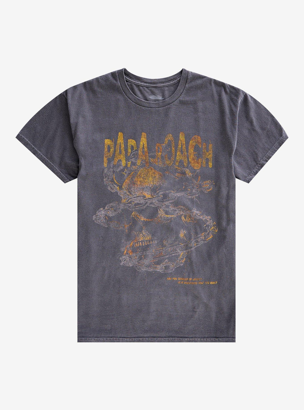 Papa Roach Skull Chain Pigment-Dye T-Shirt