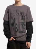 Billie Eilish Faded Portrait Name Twofer Long-Sleeve T-Shirt